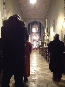 Church last year in Forchheim. It was so crowded we had to stand (I snuck a photo)